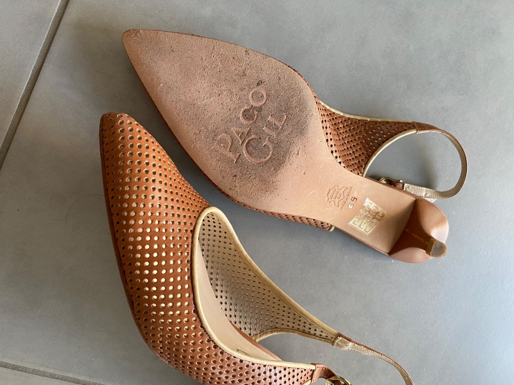 Scarpe da donna: Slingback in Natur-Braunem Leder – Usato da Holderbank SO venduto da SUS-2021 3