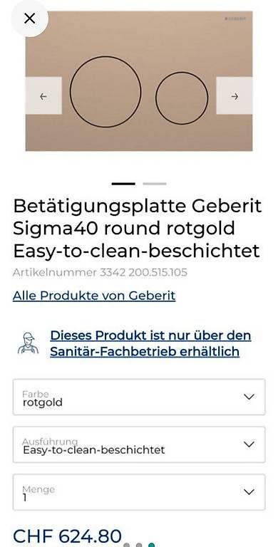 Geberit WC: Betätigungsplatte Geberit Sigma40 – Neu und originalverpackt aus Kleindöttingen von smaudy 1