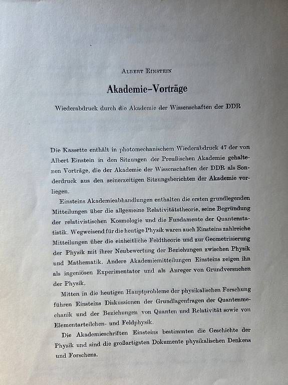 Libri: Albert Einstein Akademie Vorträge  – Usato da Trachslau venduto da scorpion02 3