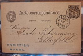 Sitzende Helvetia Carte - Correspondance Basel
