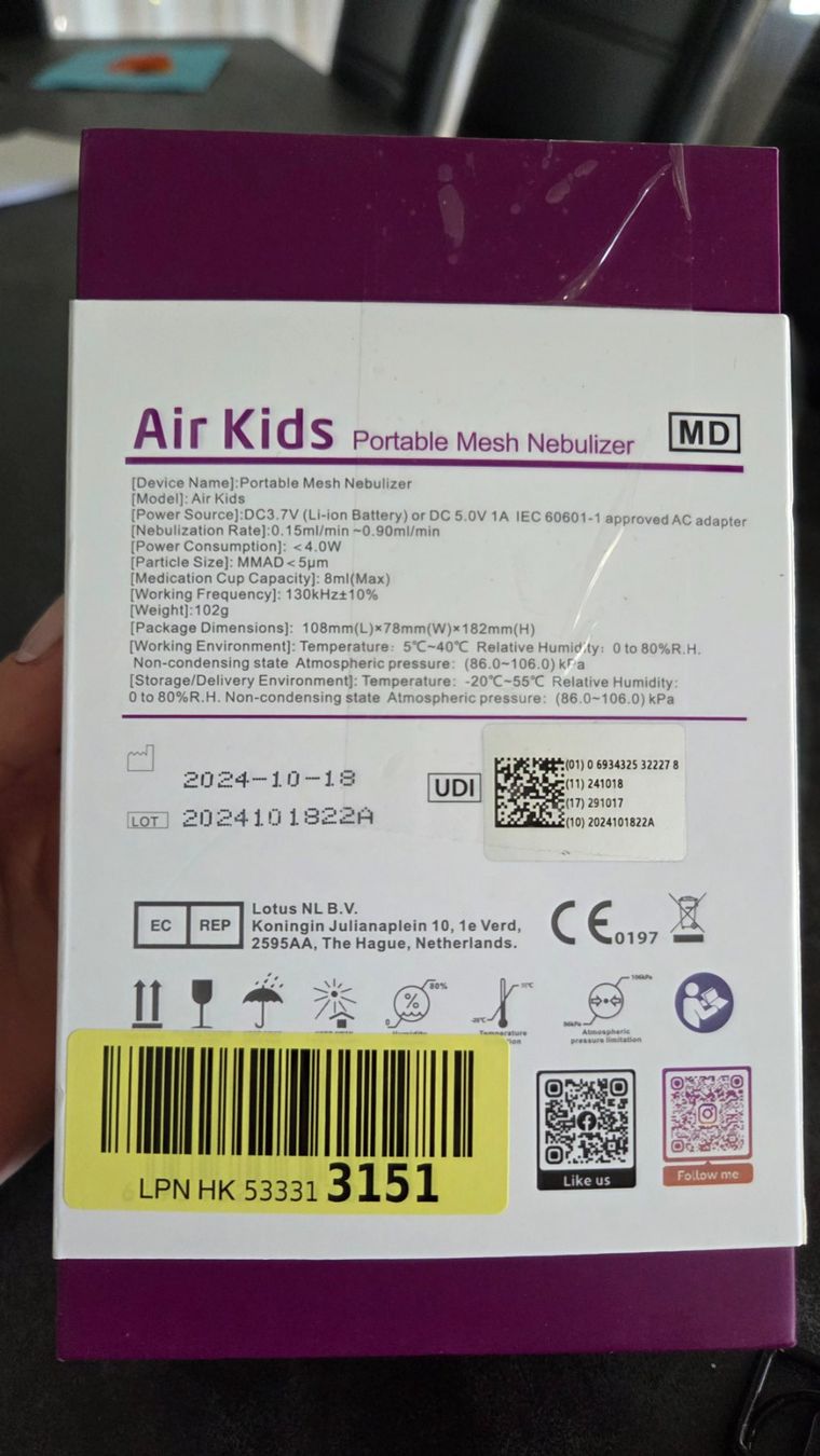Attrezzature mediche: Air Kids portable Mesh Nebulizer – Usato da Volketswil venduto da LaureaZ 1