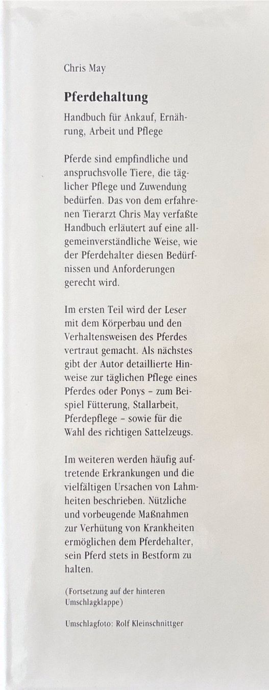 Libri: Chris May, Pferdehaltung – Nuovo (secondo la descrizione) da Sarnen venduto da Livres 2