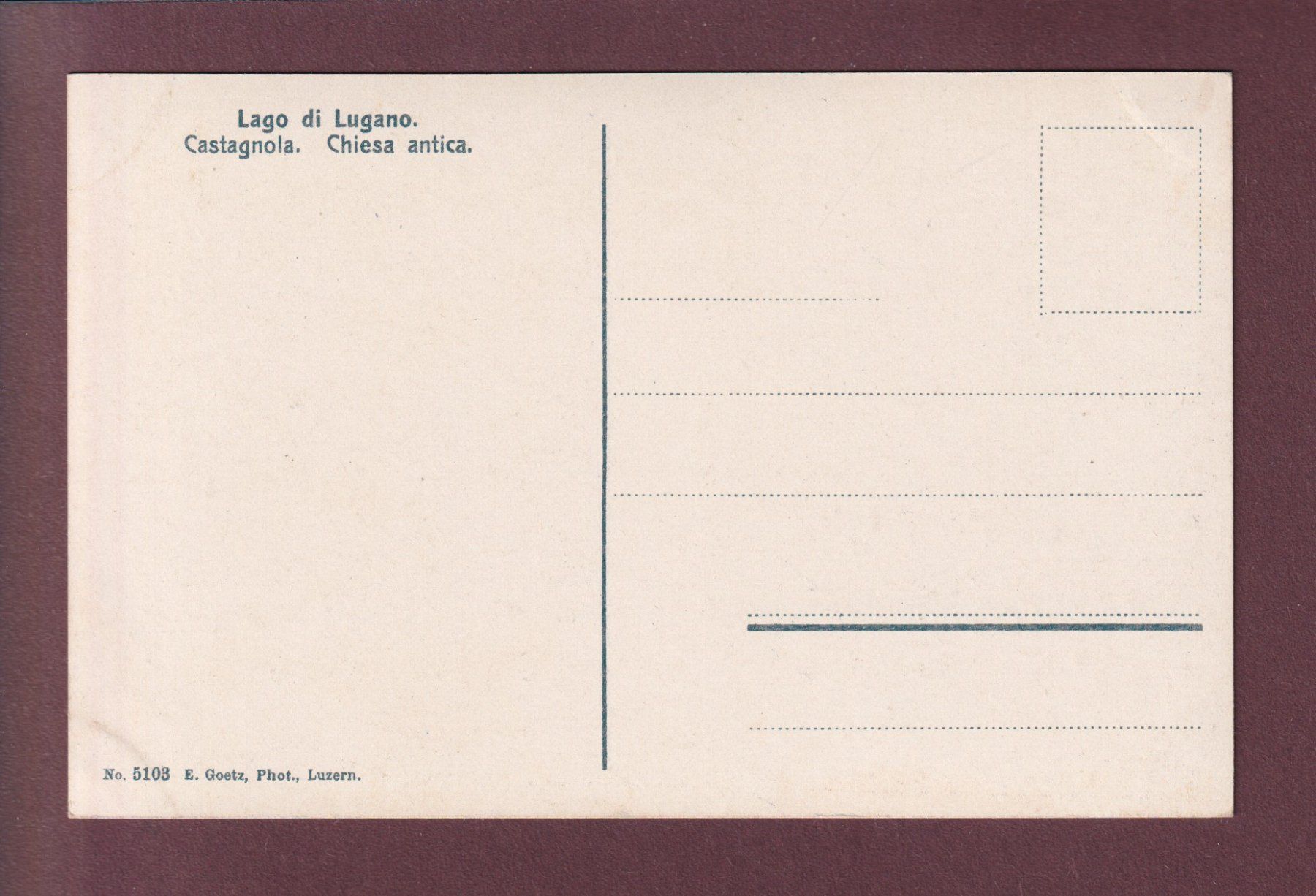 Cartoline postali: CASTAGNOLA - Chiesa antica – Usato da Pully venduto da nicecards 1