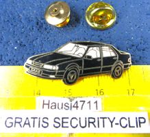 SAAB 9000 SCHWARZ PKW AUTO PIN ENAMEL GOLDIG ARTHUS BERTRAND