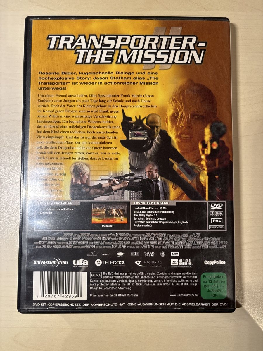 Tutti i DVDs: Transporter the Mission (2904) – Usato da Ruswil venduto da Slivio_ 1