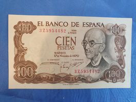 Banknote Note Spanien 100 Pesetas 1970
