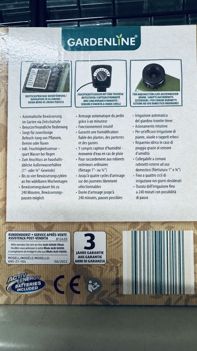 Robinetterie: GARDENLINE Bewässerungscomputer mit Regensensor neu – Neuf avec emballage d'origine à Merlischachen par stru13 1