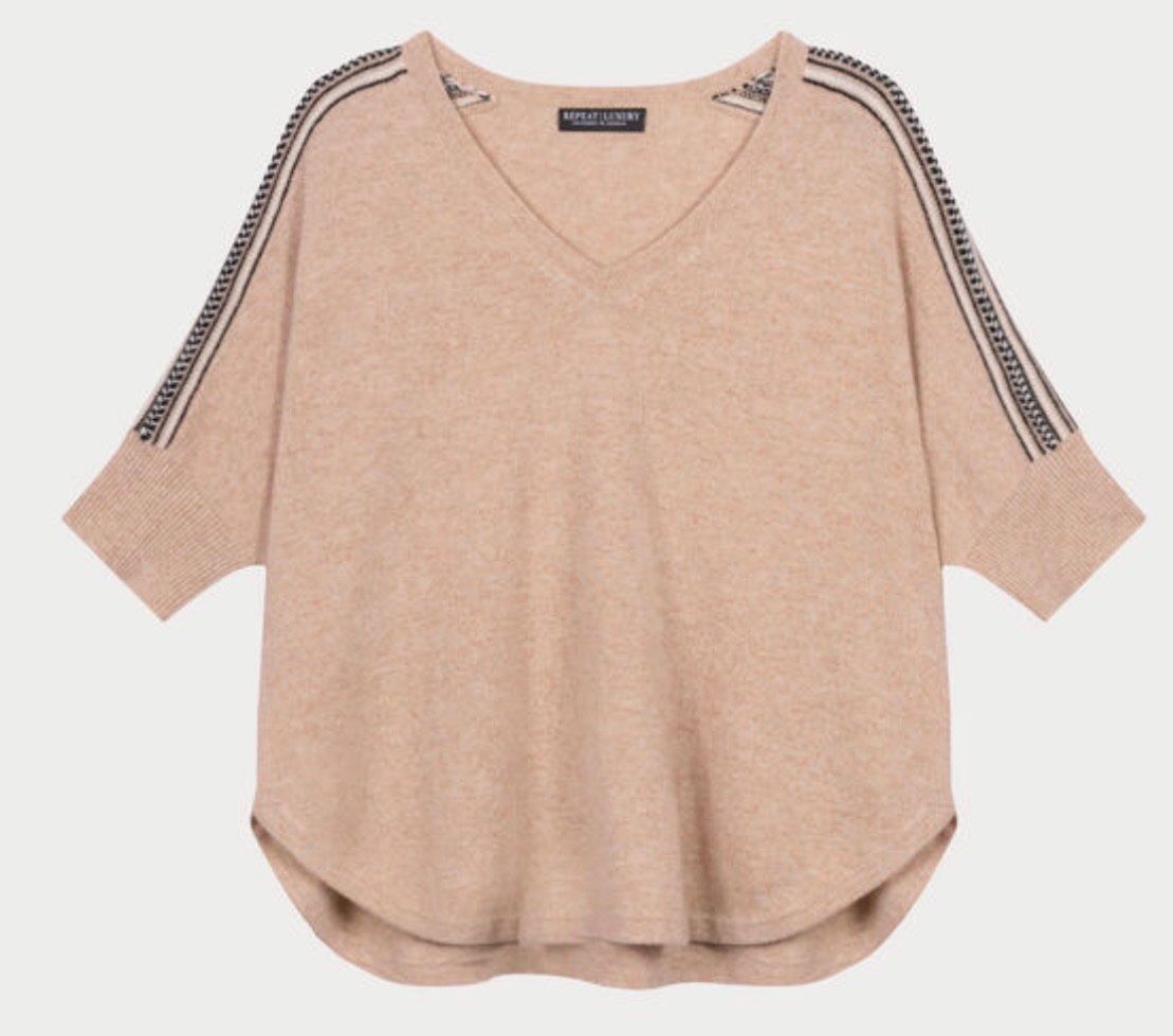 Repeat Maglioni & Felpe: Damen Pullover beige, one size, kurzarm  V-Ausschnitt neu – Nuovo (secondo la descrizione) da St-Sulpice VD venduto da Nnie 1