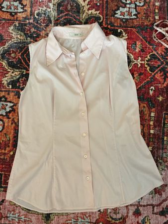 Prada Pink Sleeveless Button Down Blouse Office
