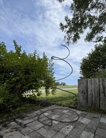 Eisenspirale Gartendekoration rund rostig 150cm hoch