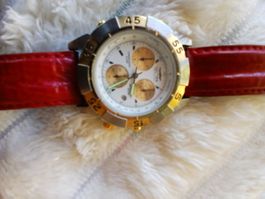 Montre Chronographe SECTOR, bracelet cuir rouge, vintage!...