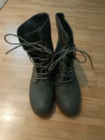 Damen Stiefel Grau Schnürstiefel