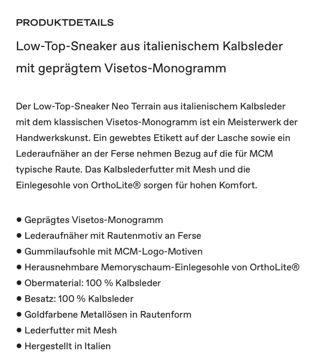 Mcm Scarpe da uomo: MCM Low-Top-Sneaker black – Nuovo (secondo la descrizione) da Rotkreuz venduto da kte_y7fs 1