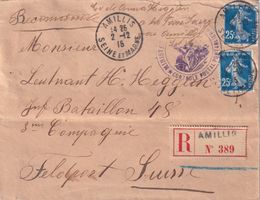 1. Weltkrieg Frankreich - Zug R Brief an Zuger Bat 48