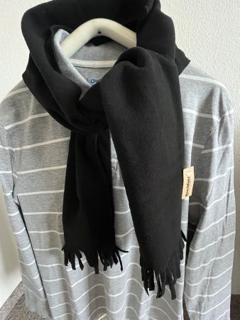 "Beechfield" Fleece Fransen Schal, neu, schwarz, 25x150cm