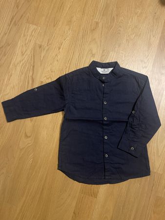 Hemd, Gr. 104, dunkelblau, Langarm, Top Zustand, 20% Linen
