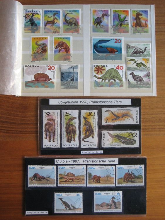 Prophila Collection 10 Prähistorische Tiere Briefmarken-Blöcke – Sammler-Set Amphibien/Reptilien/Saurier