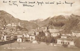 Bellinzona TI veduta sud con castelli