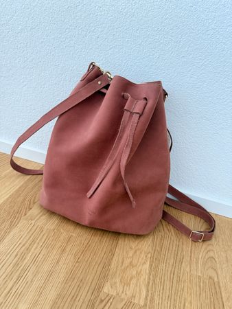 Beuteltasche Ann Kurz Leder Rosé guter Zustand