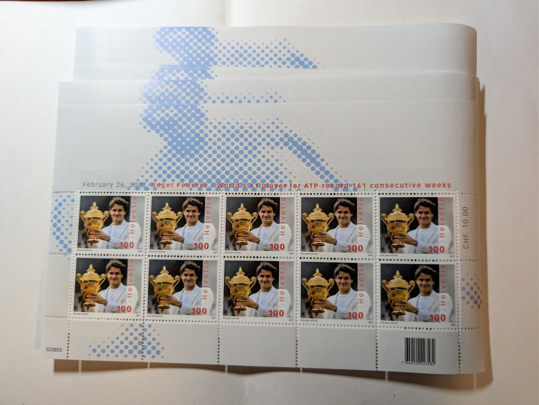 Tutti i francobolli: 15 Stück Kleinbogen Roger Federer postfrisch – Nuovo (secondo la descrizione) da Baar venduto da Dius