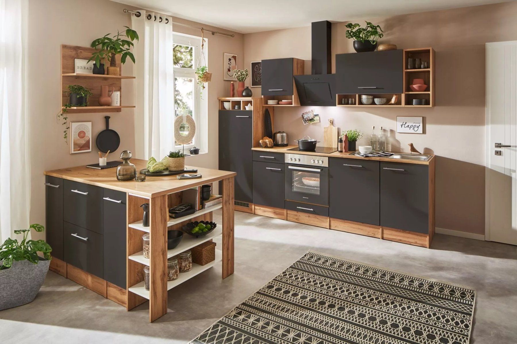 Cucine complete: 920 - Inselküche Einbauküche Eiche Grau Hilde 280cm – Nuovo e nell'imballaggio originale da Wallenwil venduto da toesstalvertrieb