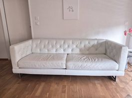 Ledersofa 3-er weiss Marke Diamons