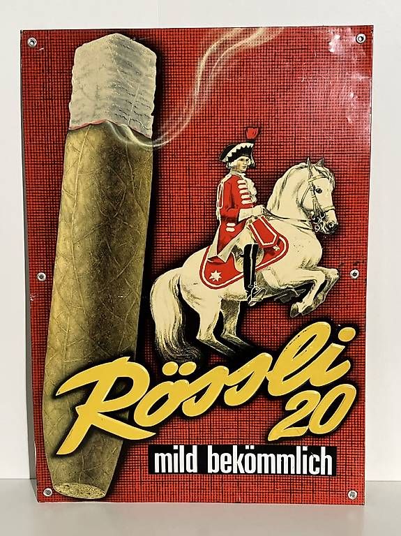 Insegne: Blechschild Rössli 20 Stumpen – Usato da Stettlen venduto da sellthat