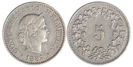 5 Rappen von 1889 (vorzüglich)