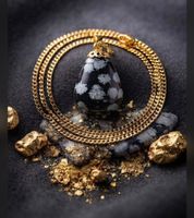 Schöne Schneeflocken-Obsidian-Kette