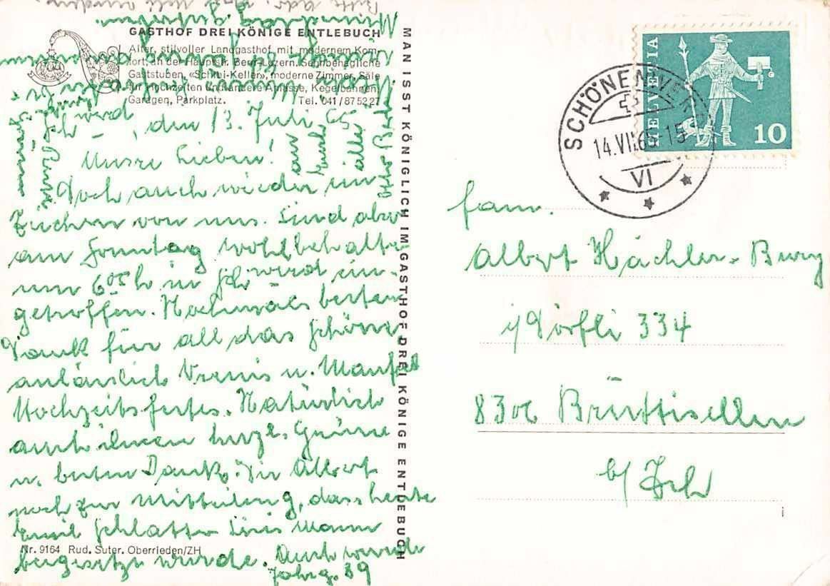 Cartoline postali: GRUSS aus ENTLEBUCH LU – Usato da Winterthur venduto da SchatzchischtliWinti 1
