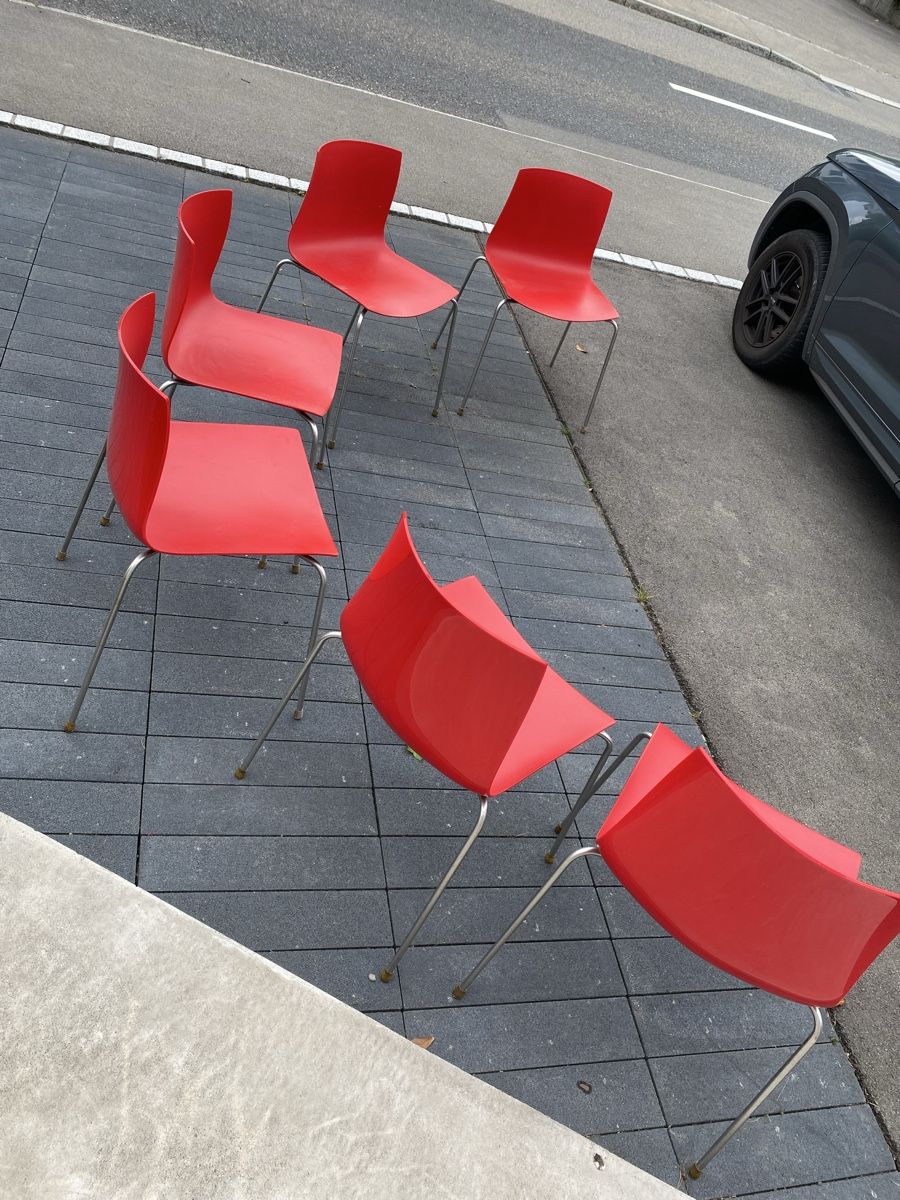 Sedie: Modern Red Dining Chairs in/outside – Usato da Herrliberg venduto da mas_7lxb 3