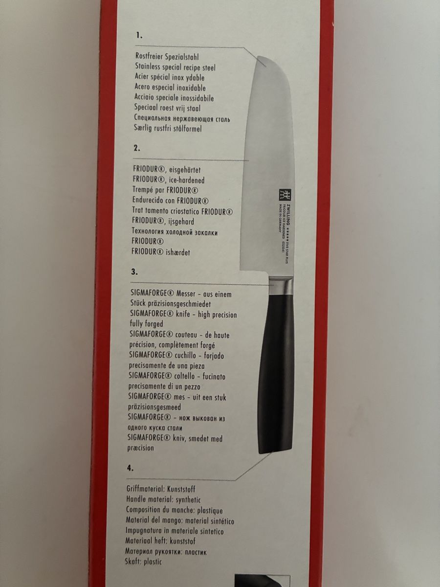 Zwilling Coltelli da cucina: ZWILLING Santokumesser FIVE STAR PLUS neu – Nuovo e nell'imballaggio originale da Burgdorf venduto da Calvia 2