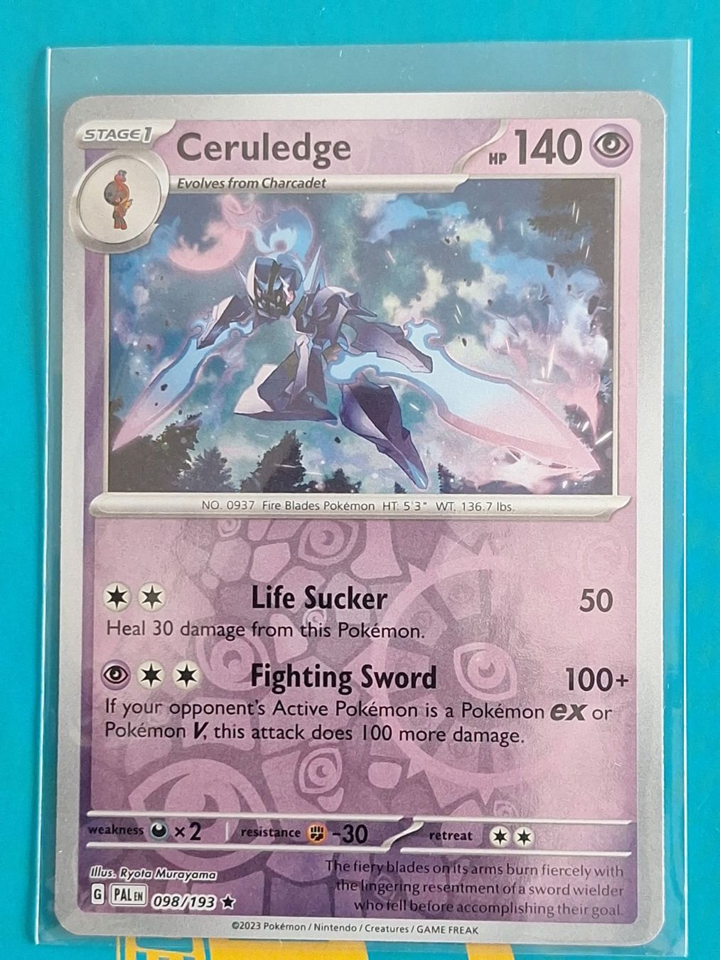 Pokémon Carte collezionabili: Ceruledge - Reverse Holo - Paldean Evolved – Usato da Altstätten SG venduto da GGsGameshop