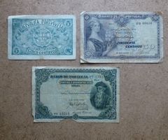 Lot ++ 3 alte Banknoten aus Portugal