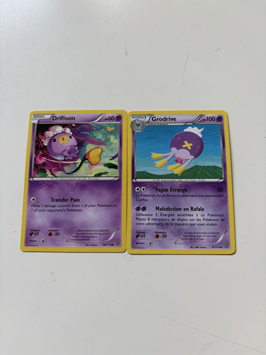 Pokémon Carte collezionabili: 2 Pokémon Karten, Drifloon und Grodrive – Usato da Balsthal venduto da Sven.sch