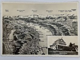 Alte Ansichtskarte Hochwacht Pfannenstiel, Zürichsee