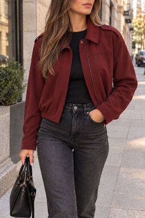 VESTE COURTE BORDEAUX