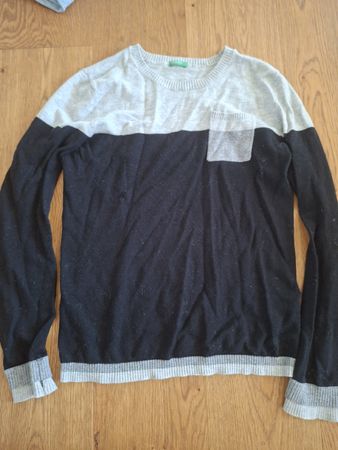 Pull unisexe United Colors of Benetton noir gris XS/S