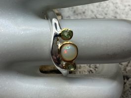Silberring edel und zart mit Opal, Gr 7