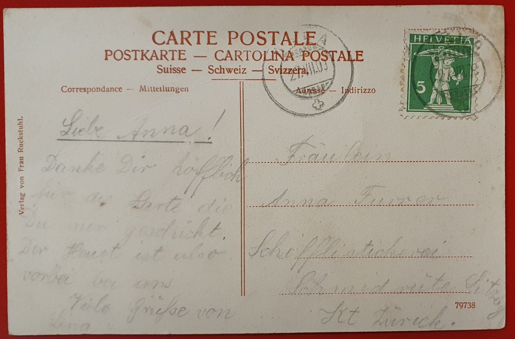 Cartoline postali: Gruss aus Turbenthal 1903 – Usato da Kreuzlingen venduto da Rschweiz1 1