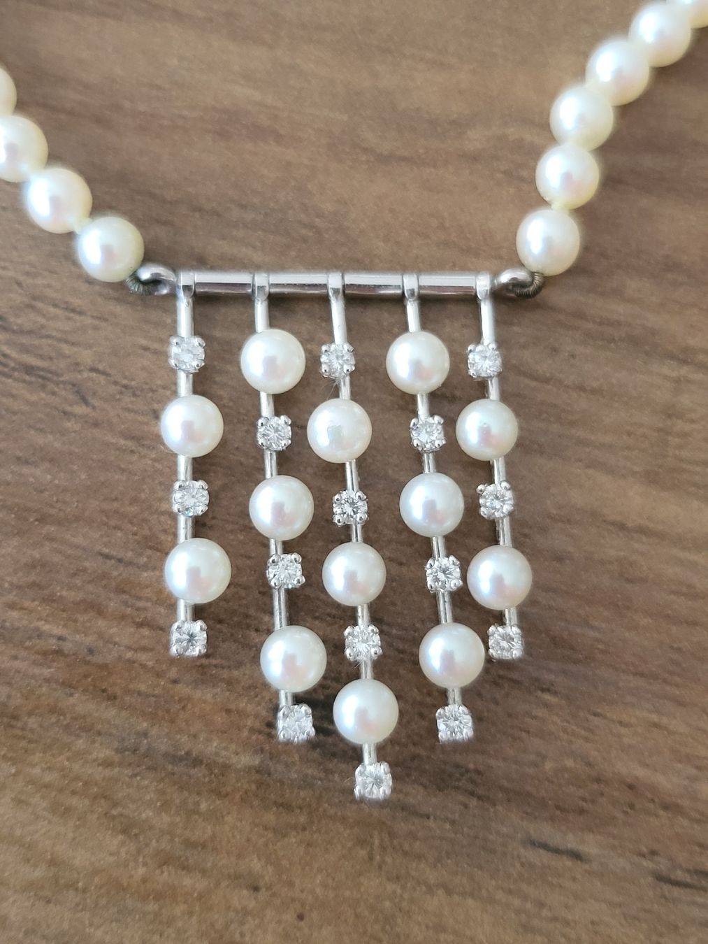 Catenine: Hochwertiges Perlencollier mit 16 Brillanten – Nuovo (secondo la descrizione) da Unterägeri venduto da Altgoldschmuck 4