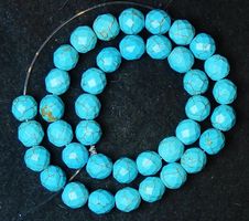 1 Strang echte natürliche Türkis Perlen 10 mm facettiert