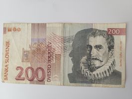 200 Tolarjev 1992 Banka Slovenije Schein guter Zustand