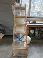 Holzbockleiter -Malerleiter 2x6 St. mit Ergonomischen Stufen