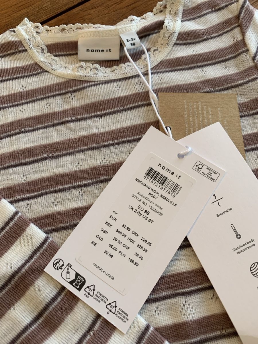 Name It Biancheria intima: Neu Sommer Merino Body gr. 98 – Nuovo e nell'imballaggio originale da Attelwil venduto da TaraLee 1