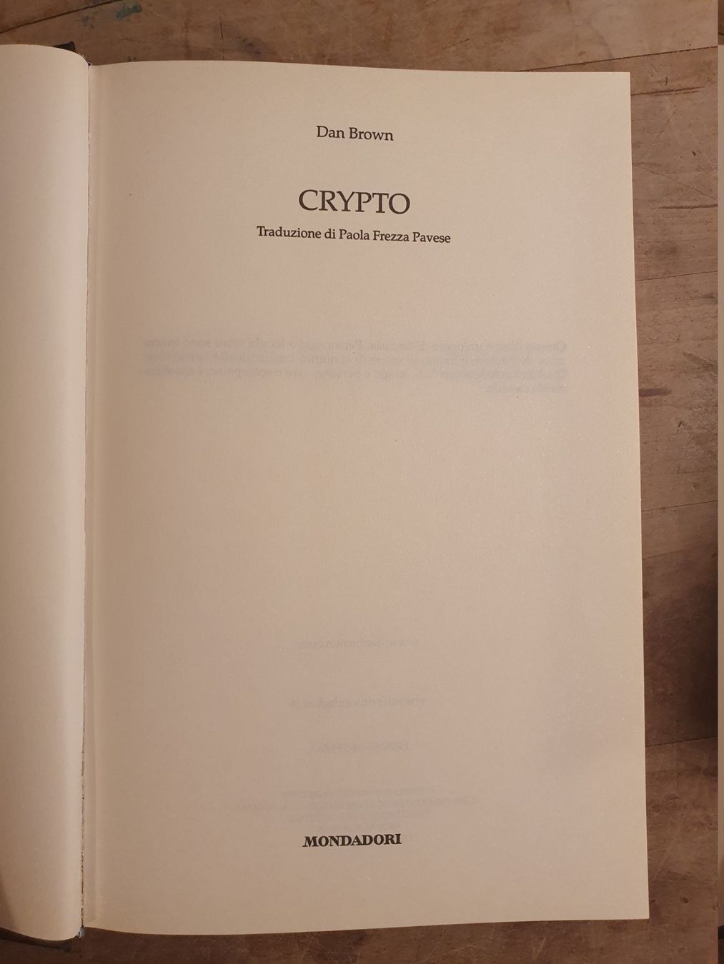 Libri: Crypto Dan Brown Mondadori – Usato da Zürich venduto da loosebone 2