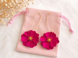 Boucles d’oreilles fleurs pink