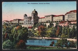 AK Bern, Bundeshaus, Ansicht von Süden