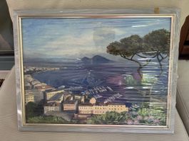 Painting oil on canvas - Amalfi Coast- Vesuvio