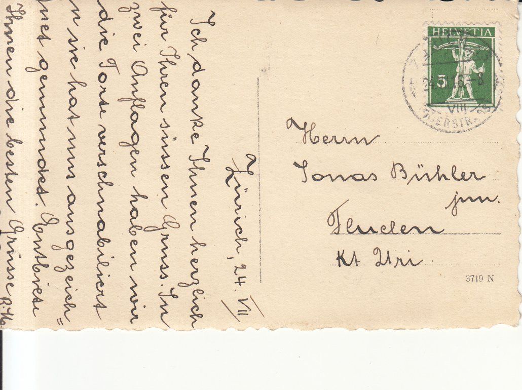 Ansichtskarten: Eiger Mönch Jungfrau 1916 – Gebraucht aus Bürglen TG von StampGraf 1